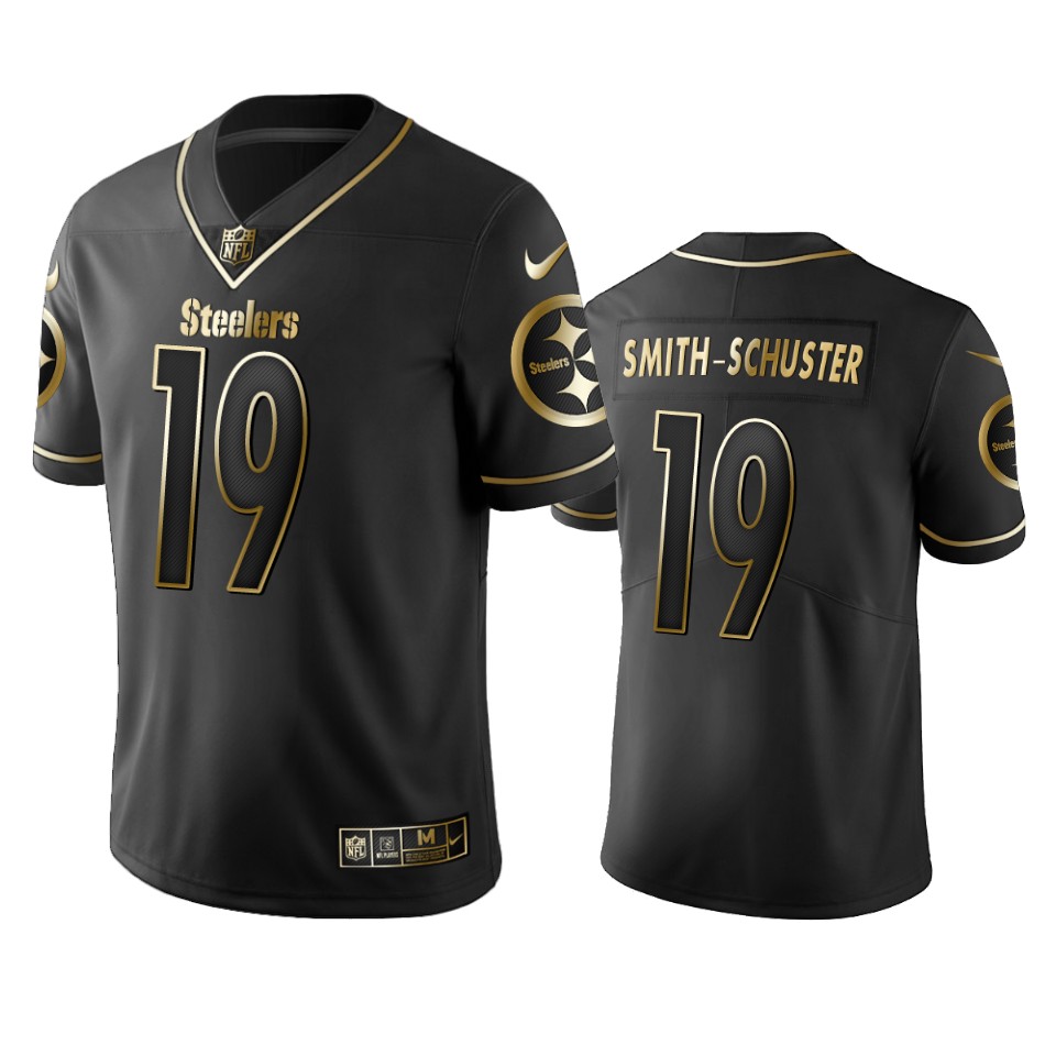 Men's Pittsburgh Steelers #19 JuJu Smith-Schuster Black 2019 Golden Edition Limited Stitched NFL Jersey